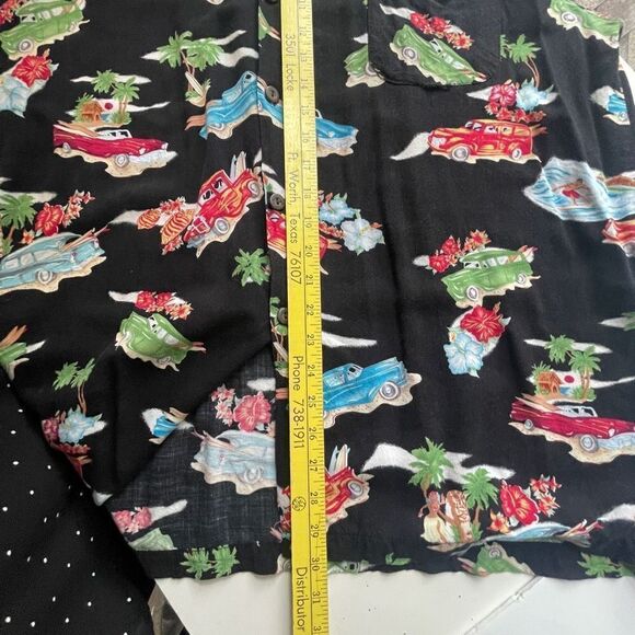 Treasure Island Men's Hawaiian Short Sleeve Button-Down Shirt  Black XL - Picture 9 of 10